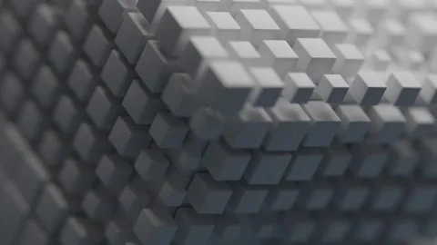 Animated Cube Grid Motion with Depth of Field Effect 库存影片 331109626