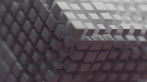 Animated Cube Grid Moving in Rhythmic Three Dimensional Abstract Motion 库存影片 331109676