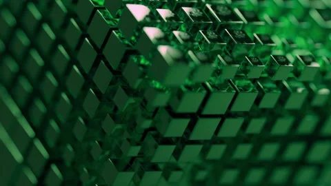 Animated Cube Grid Representing Digital Abstract Data Structure in Motion Vidéo 331109465