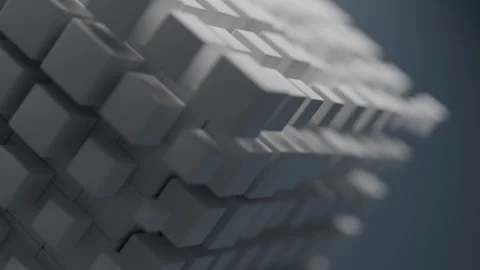 Animated Cube Patterns Moving in a Three Dimensional Abstract Grid Sequence Stock Footage 331109616
