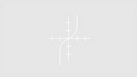Animated cubic function graph white icon Video stock 296631674