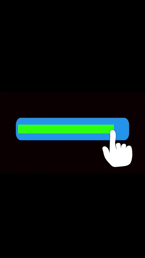 Animated cursor hand click loading bar vertical video loop with modern UX U.. Stock Footage 321629644