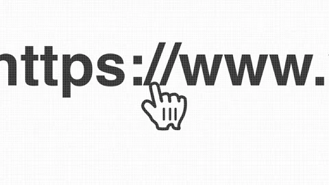 Animated cursor hand pointer clicks screen internet website hyperlink Stock Footage 318518817