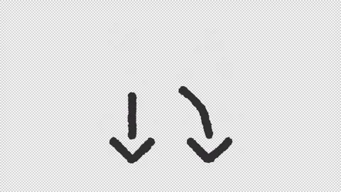 Animated curved arrow indicator charcoal stroke icons Stock Footage 340285281