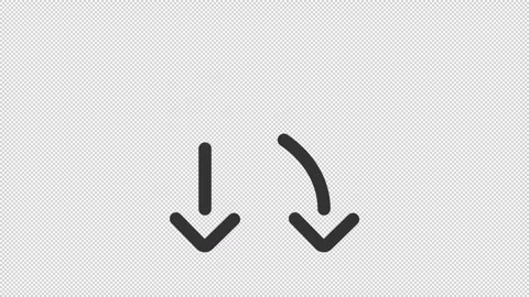 Animated curved arrow indicator line icons Stock Footage 337776136