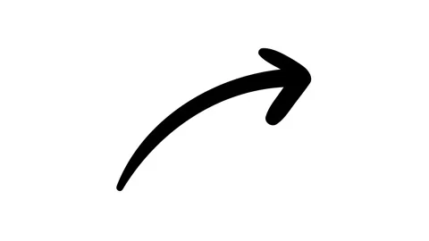 Animated curved arrow pointing up right Stock Footage 330498081