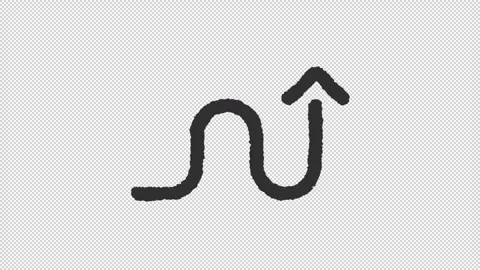 Animated curved arrow pointing upward charcoal stroke icon Stock Footage 340285102