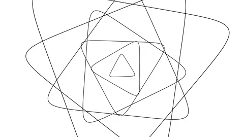 Animated Curved corner triangle element black and white waves Background Stock Footage 232291765