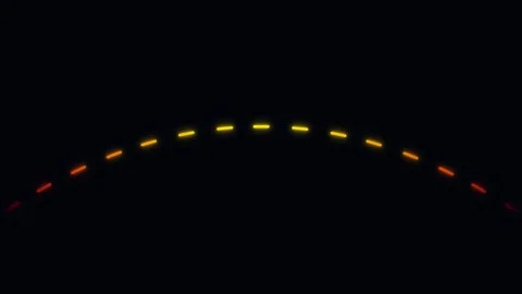 Animated Curved Dashed Line Trajectory on Black Video stock 341844433