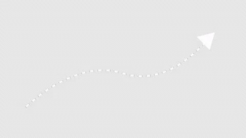 Animated Curved Dotted Arrow - Moving Dash Line with Transparent Background Stock Footage 332730103