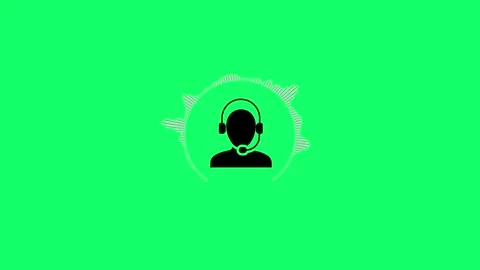 Animated customer support with audio waveform visualizer on green screen ba.. Stock-Footage 332964485