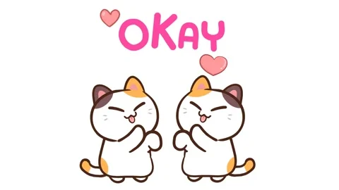 Animated Cute Cat with OK Text - White Background Stock Footage 282785222