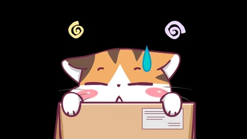 Animated Cute Cat Peeking from Box - Transparent Background Stock Footage 282780689