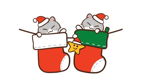 Animated Cute Cat Waving in Socks - White Background Stock Footage 282785238