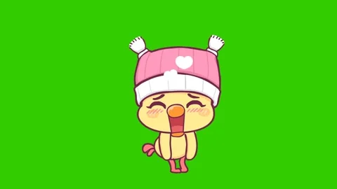 Animated Cute Chicken Blushing and Wiggling - Green Screen Stock Footage 282781152