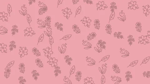 Animated Cute Floral Doodle Pattern. Seamless Loop with Wiggle Effect (Pink). Stock Footage 319713832