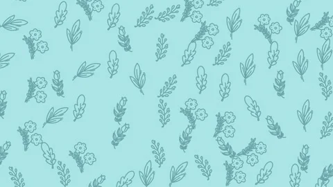 Animated Cute Floral Doodle Pattern. Seamless Loop with Wiggle Effect (Blue.. Stock Footage 319713888