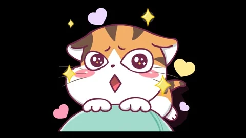 Animated Cute Kitten Begging on Knees Transparent Background Stock Footage 282780452