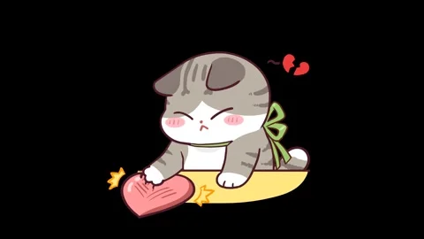 Animated Cute Little Cat Angry Hitting H... | Stock Video | Pond5