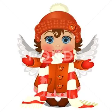 Cute little girl wearing winter clothes Stock Vector Image & Art