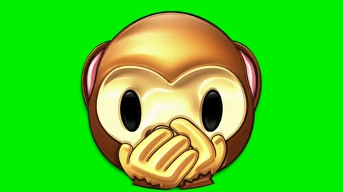 Animated cute monkey face on a green background. Stock Footage 321800975