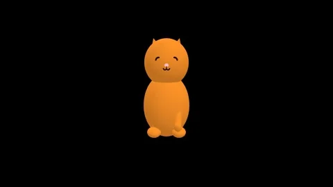 Animated Cute Orange Cat Data Visualization Stock Footage 335995874