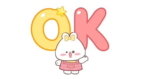 Animated Cute White Bear with Big OK - White Background Stock Footage 282789818