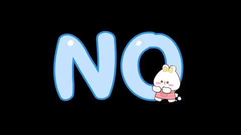 Animated Cute White Bear with Big 'No' - Transparent Background Stock Footage 282790024