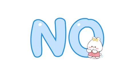 Animated Cute White Bear with Big 'No' - White Background Stock Footage 282790033