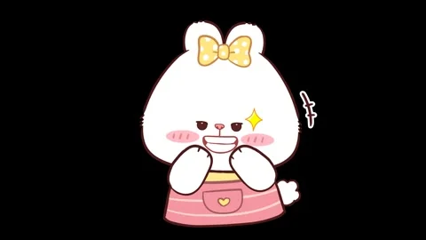 Animated Cute White Bear Laughing Hehe - Transparent Background Stock Footage 282789907