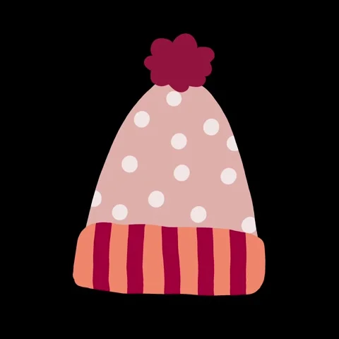 Animated cute winter woolen hat with a soft knitted texture Stock Footage 312664051