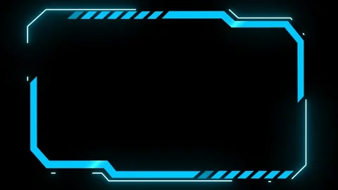 Animated Cyan Blue Futuristic Interface Frame Stock Footage 317213384