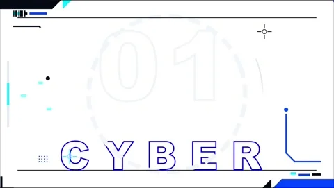 Animated cyber HUD countdown graphic with glitch text effect 4K Stock Footage 338332020