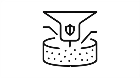 Animated Cyber Security Data Filtering Funnel Database Outline Icon Trim Path 库存影片 337240462