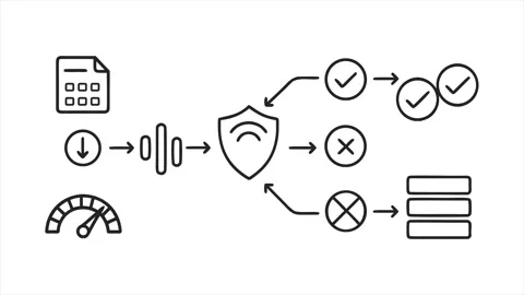 Animated Cyber Security Data Processing Server Workflow Line Drawing Icon Vídeos de archivo 337241491