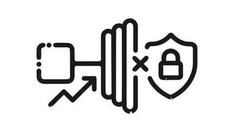 Animated Cyber Security Firewall Threat Blocked Shield Lock Line Drawing Icon Vídeos de archivo 337241005