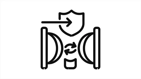 Animated Cyber Security Gateway Secure Data Exchange Proxy Outline Icon Vídeos de archivo 337240807