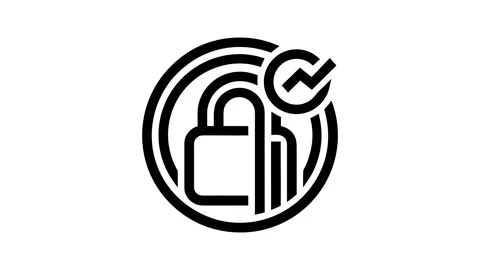 Animated Cyber Security Lock Encryption Circle Node Line Drawing Icon Vídeos de archivo 337240912