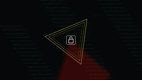 Animated cyber security lock symbol with digital background Stock Footage 345344520