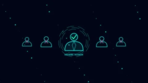 Animated cyber security user verification icons stock footage Vídeo Stock 345729880
