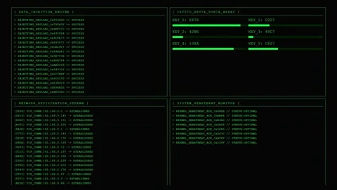 Animated Cyber Warfare Operations Dashboard with Data Injection Stock Footage 339156681