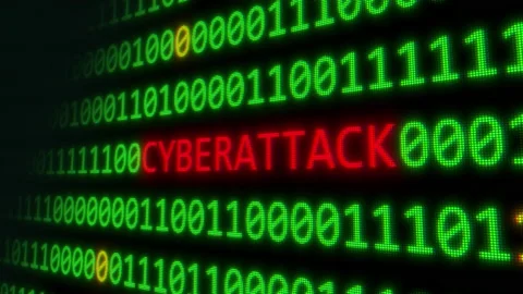 Animated Cyberattack With Green Binary Code. Cyber Security Concepts Stock Footage 239179859