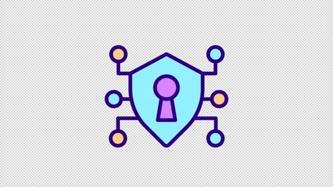 Animated cybersecurity color icon | Stock Video | Pond5