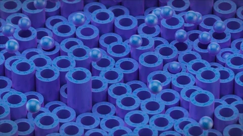 Animated cylindrical tubes looped Stock Footage 119449233