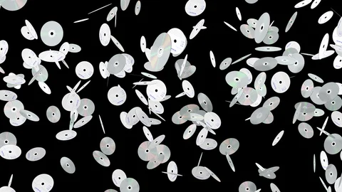 Animated dancing a lot of Blu Ray disks Stock Footage 90632364