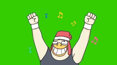 Animated Dancing with Raised Hands Spinning Video stock 282773309