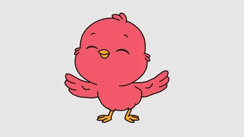 Animated dancing red bird. | Stock Video | Pond5