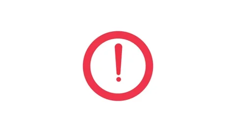 Animated danger and warning icon red circle with exclamation mark on white .. Stock Footage 337699935