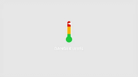 Animated danger level meter showing color scale from safe to hazardous. Stock Footage 320110297