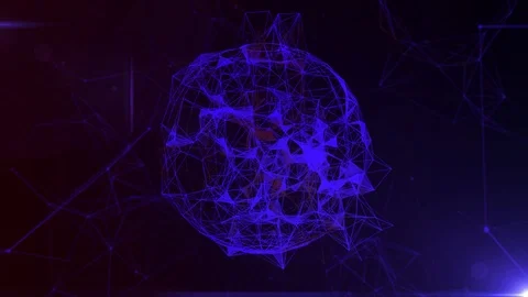 Animated Dark Blue Plexus Futuristic Background Video Stock Footage 126741333